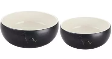 2 Keramiknäpfe (Set) - schwarz - 900 & 1500 ml